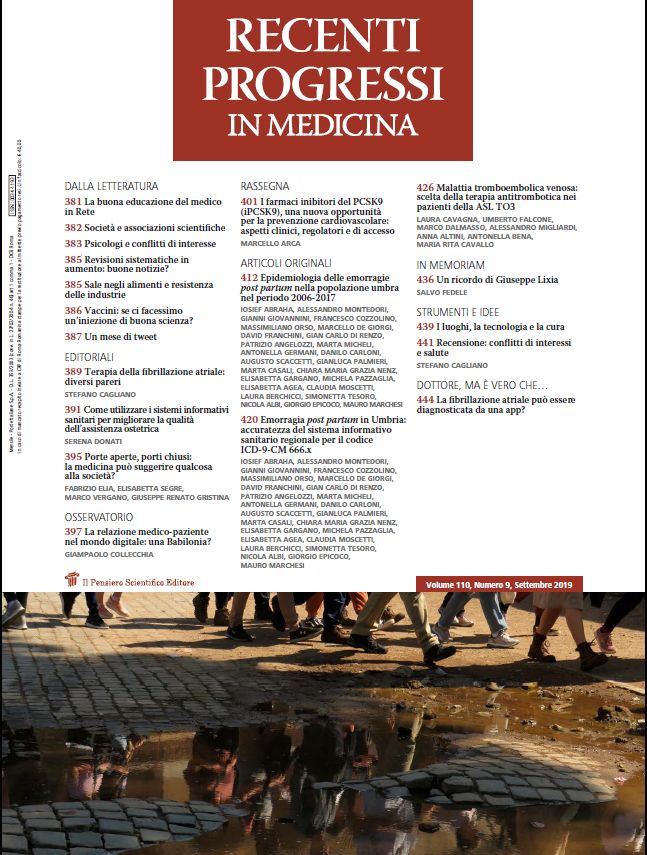 2019 Vol. 110 N. 9 Settembre